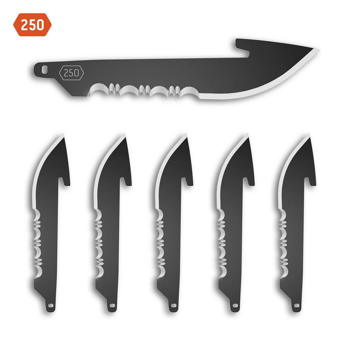 2.5 UTILITY W/ SERRATIONS BLADE PACK (6 Blades) – AE Tactical