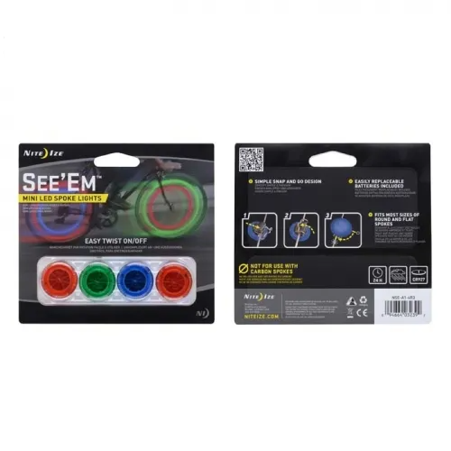 See'Em Mini Spoke Lights - 4 Pack Assorted Nite-Ize