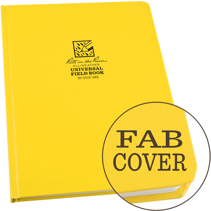 Fabrikoid Universal Hard Cover Book - 4.75 x 7.5 Yellow Rite in the Rain